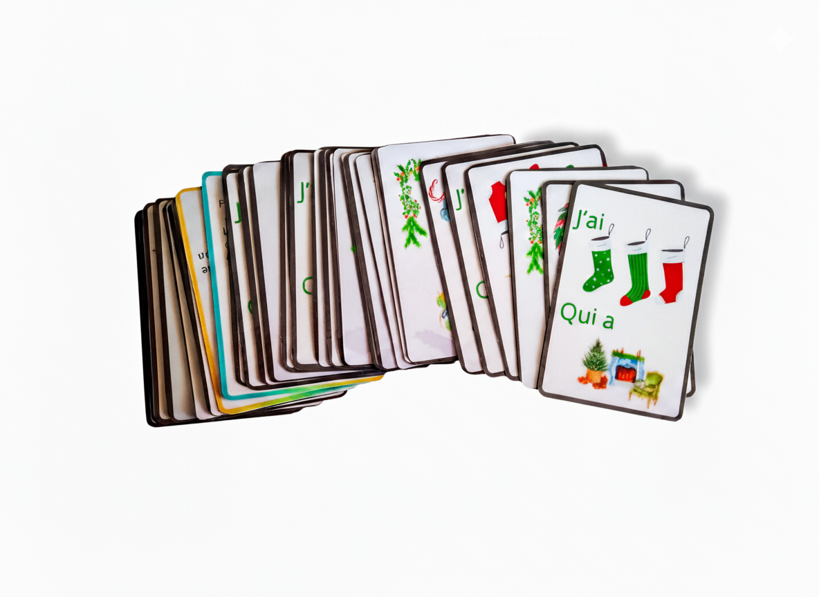 Jeu de cartes des 7 Familles sur le thème de Noël